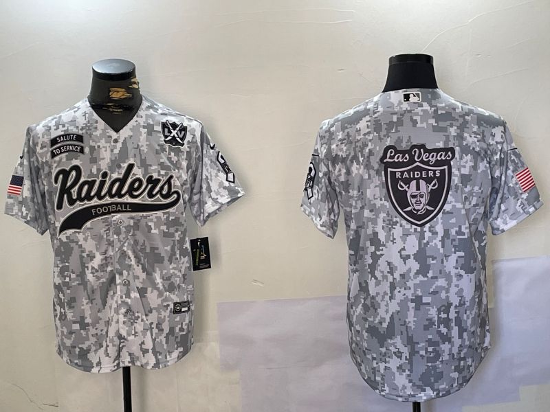 Men Oakland Raiders Blank Nike Arctic Camo 2024 Salute to Service Limited NFL Jersey style 11->oakland raiders->NFL Jersey